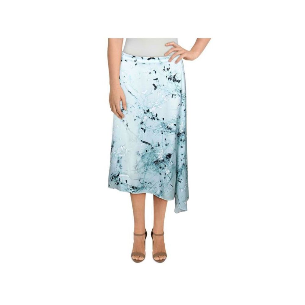 ALFANI Womens Light Blue Floral Midi A-Line Skirt Size: 6